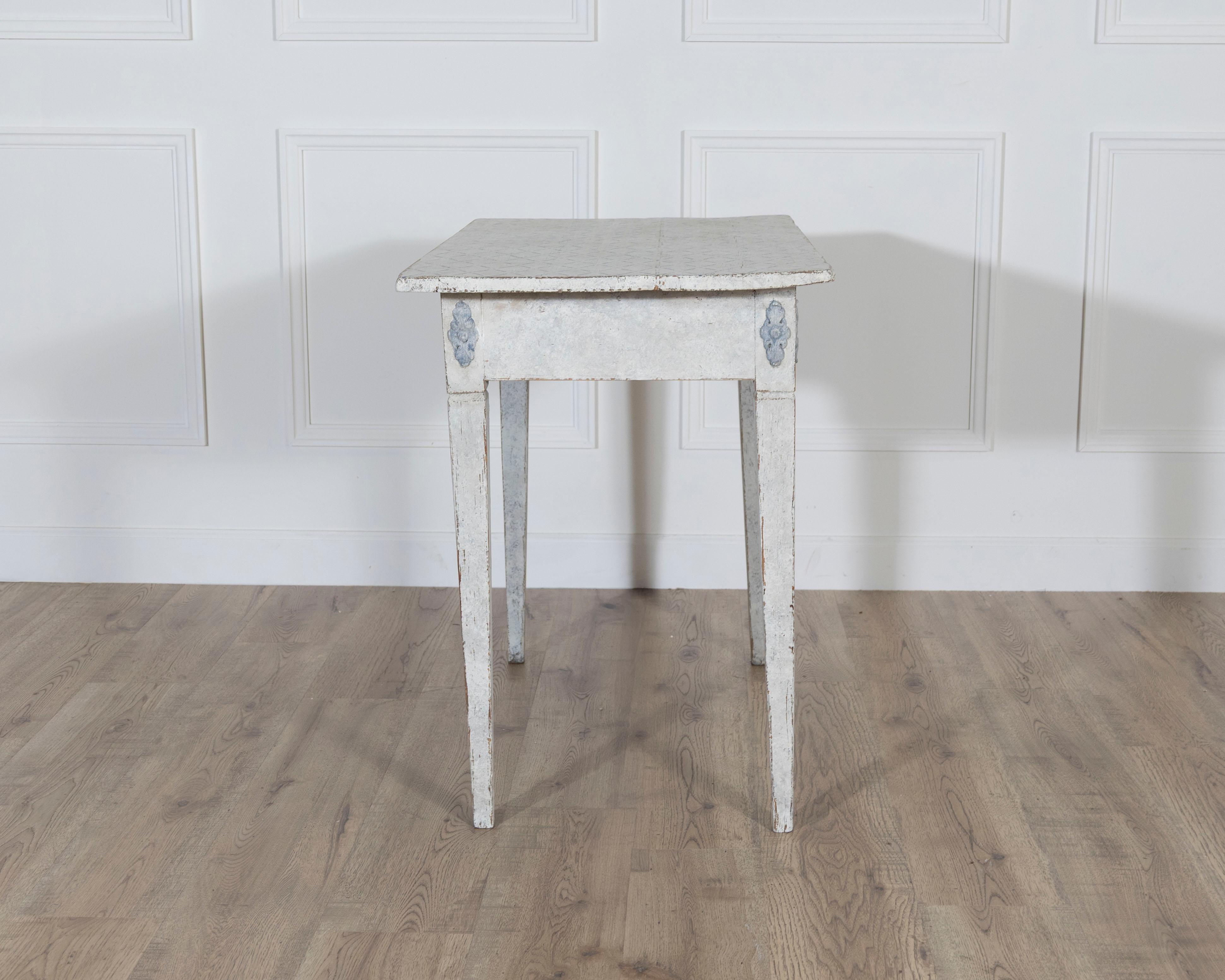 Swedish Gustavian Painted Console Table with Decorative Details, Circa 1840 For Sale 2