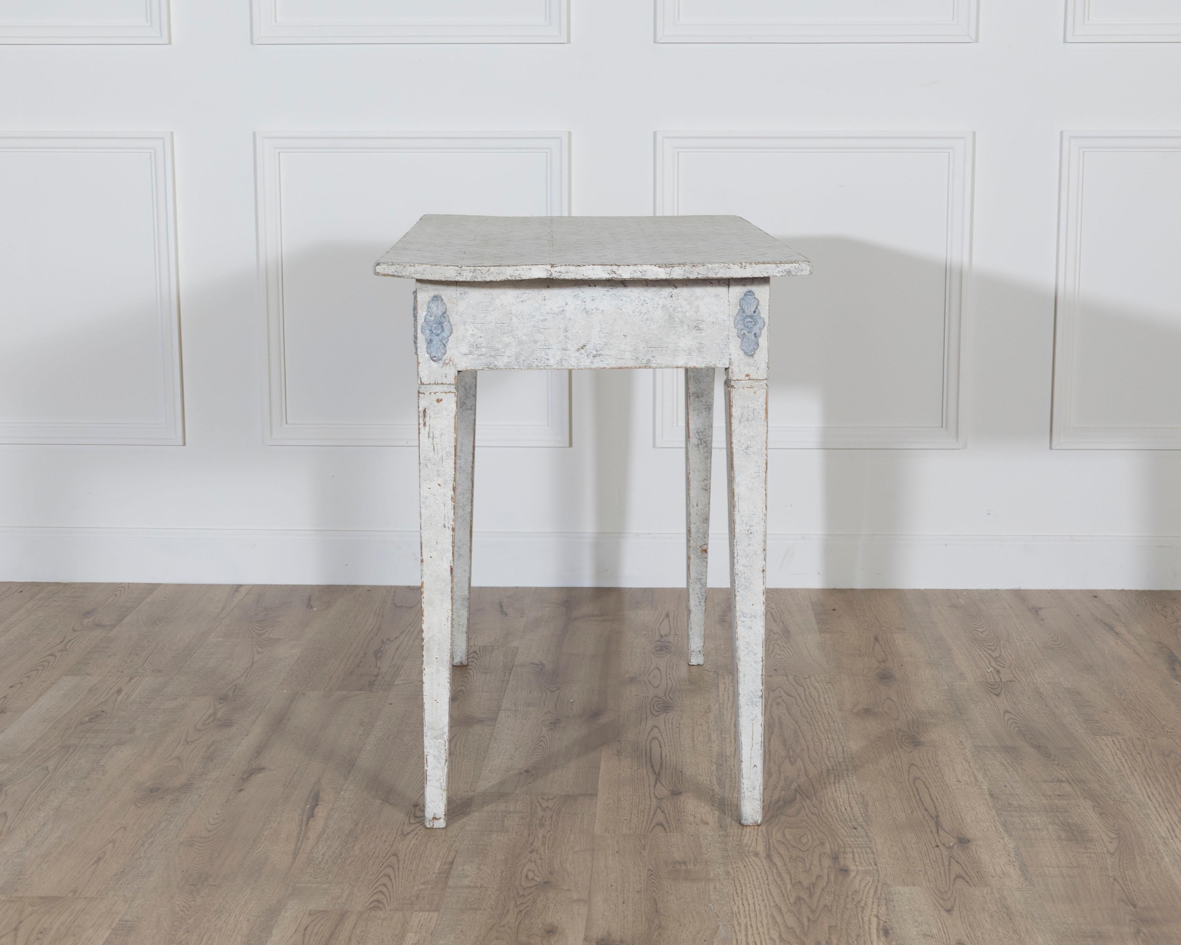 Swedish Gustavian Painted Console Table with Decorative Details, Circa 1840 For Sale 4