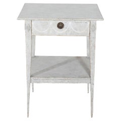 Tavolo da console svedese dipinto in stile gustaviano con cassetto e ripiano, CIRCA 1860