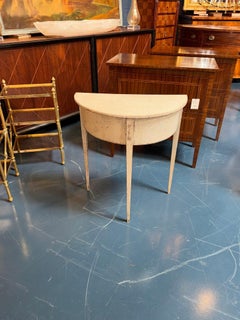 Swedish Gustavian Painted Demi-Lune Side Table