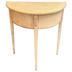 Swedish Gustavian Painted Demi-Lune Side Table