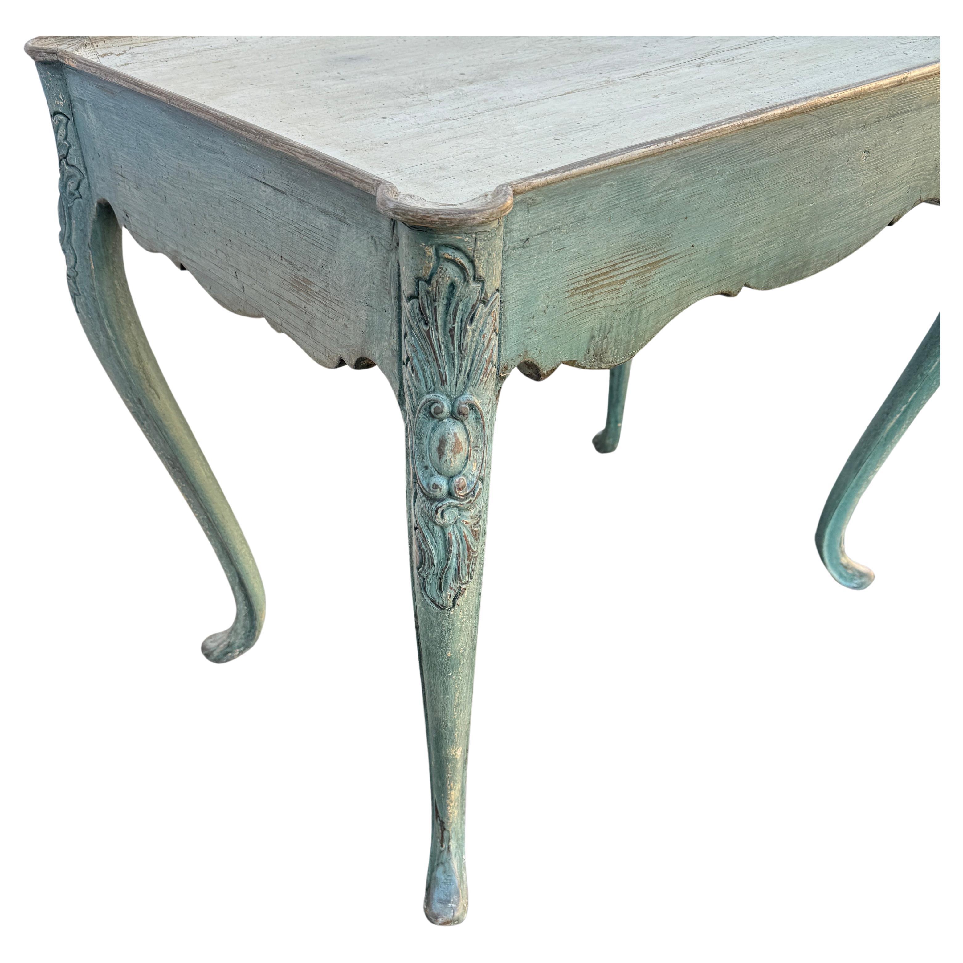 Hand-Painted Swedish Gustavian Painted Hall End or Occasional Table For Sale