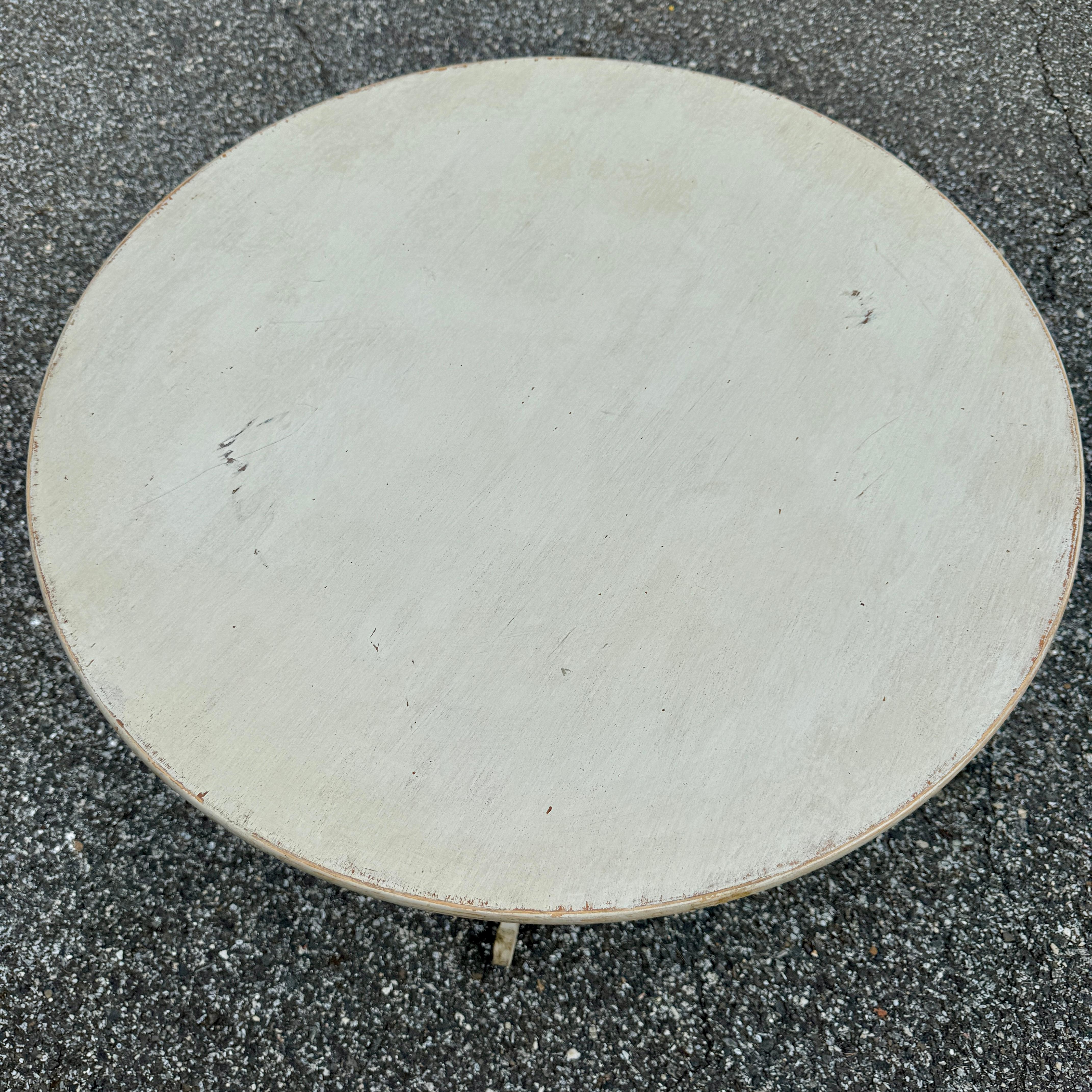 Contemporary Swedish Gustavian Painted Round Center Hall Table  For Sale