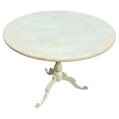 Swedish Gustavian Painted Round Center Hall Table 