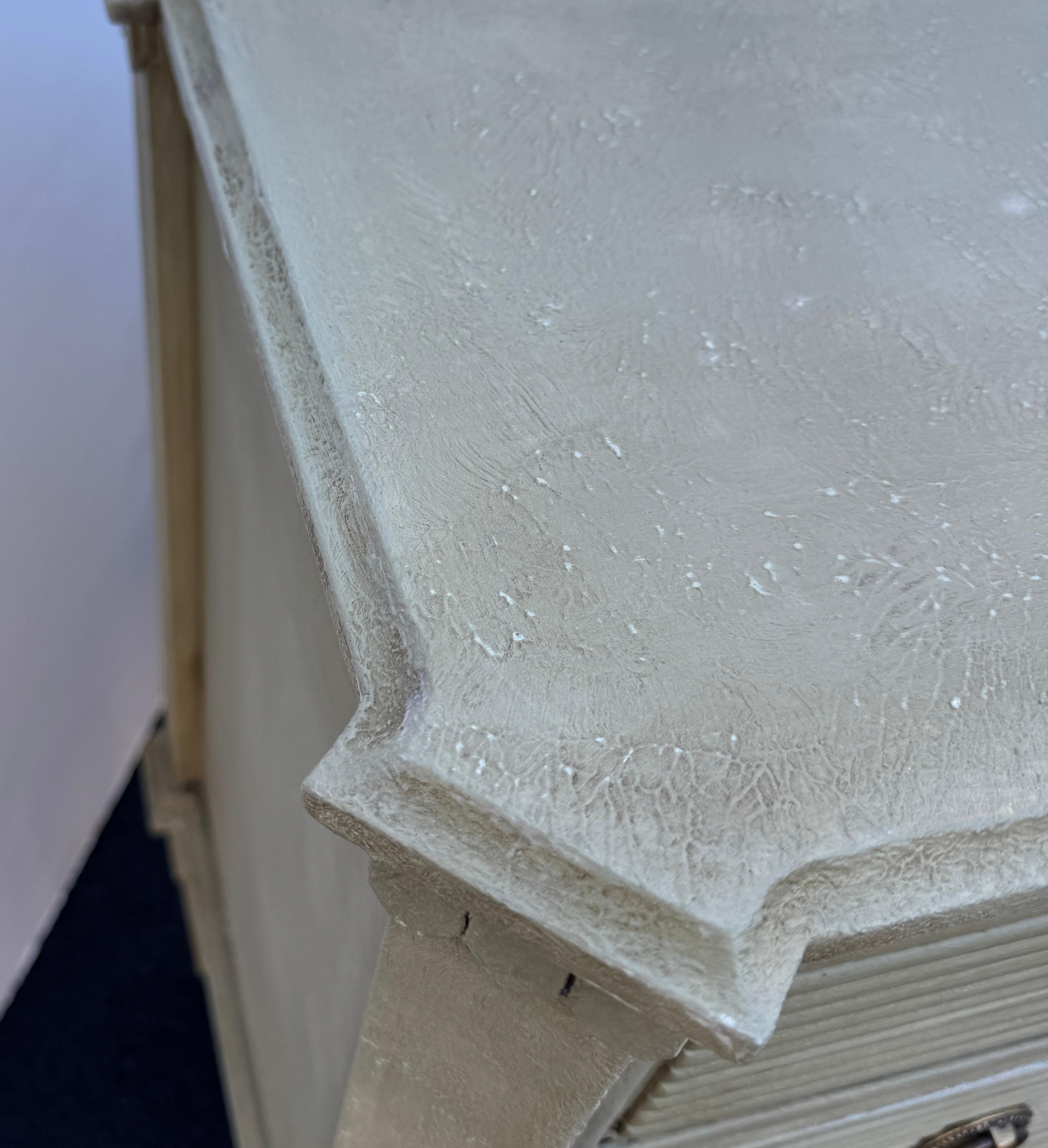 Brass Swedish Gustavian Painted Small Commode Chest of Drawers Nightstand For Sale