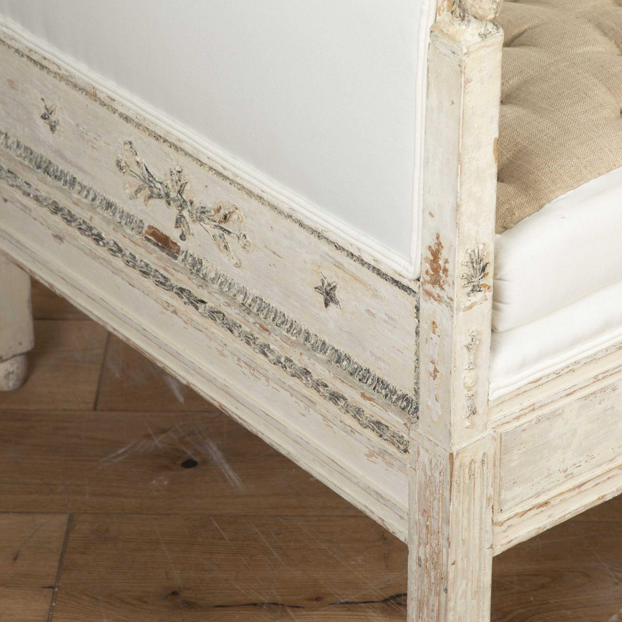 19th Century Swedish Gustavian Painted Sofa