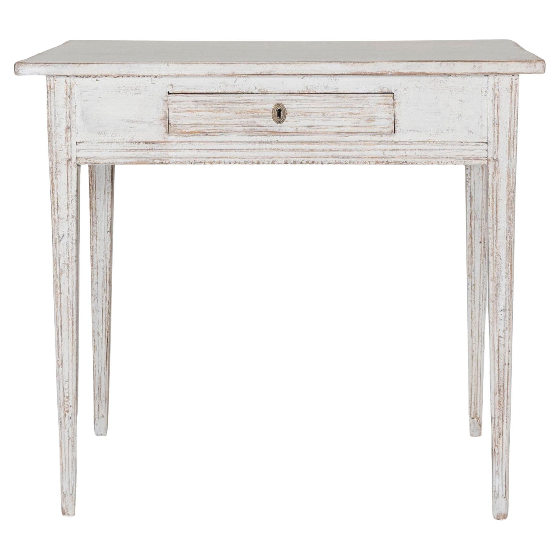 Swedish Gustavian Painted Table with Drawer, circa 1850