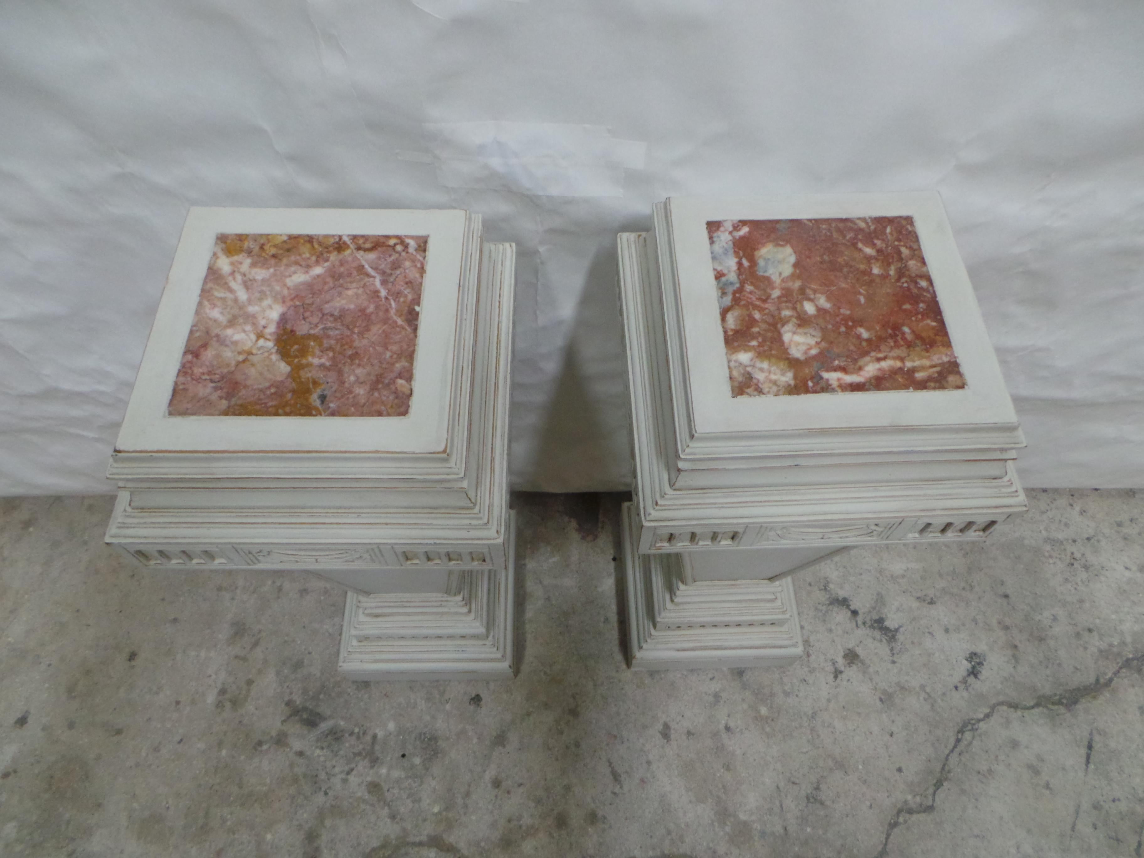 Swedish Gustavian Pedestals  In Good Condition For Sale In Hollywood, FL