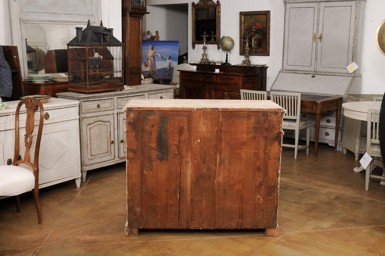 Swedish Gustavian Period 1780s Sideboard with Original Paint & Carved Panels LiL For Sale 5
