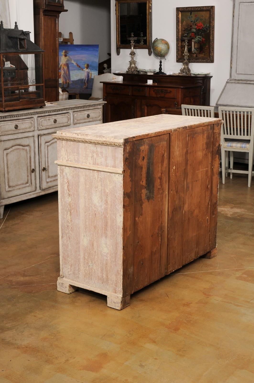 Swedish Gustavian Period 1780s Sideboard with Original Paint & Carved Panels LiL For Sale 6