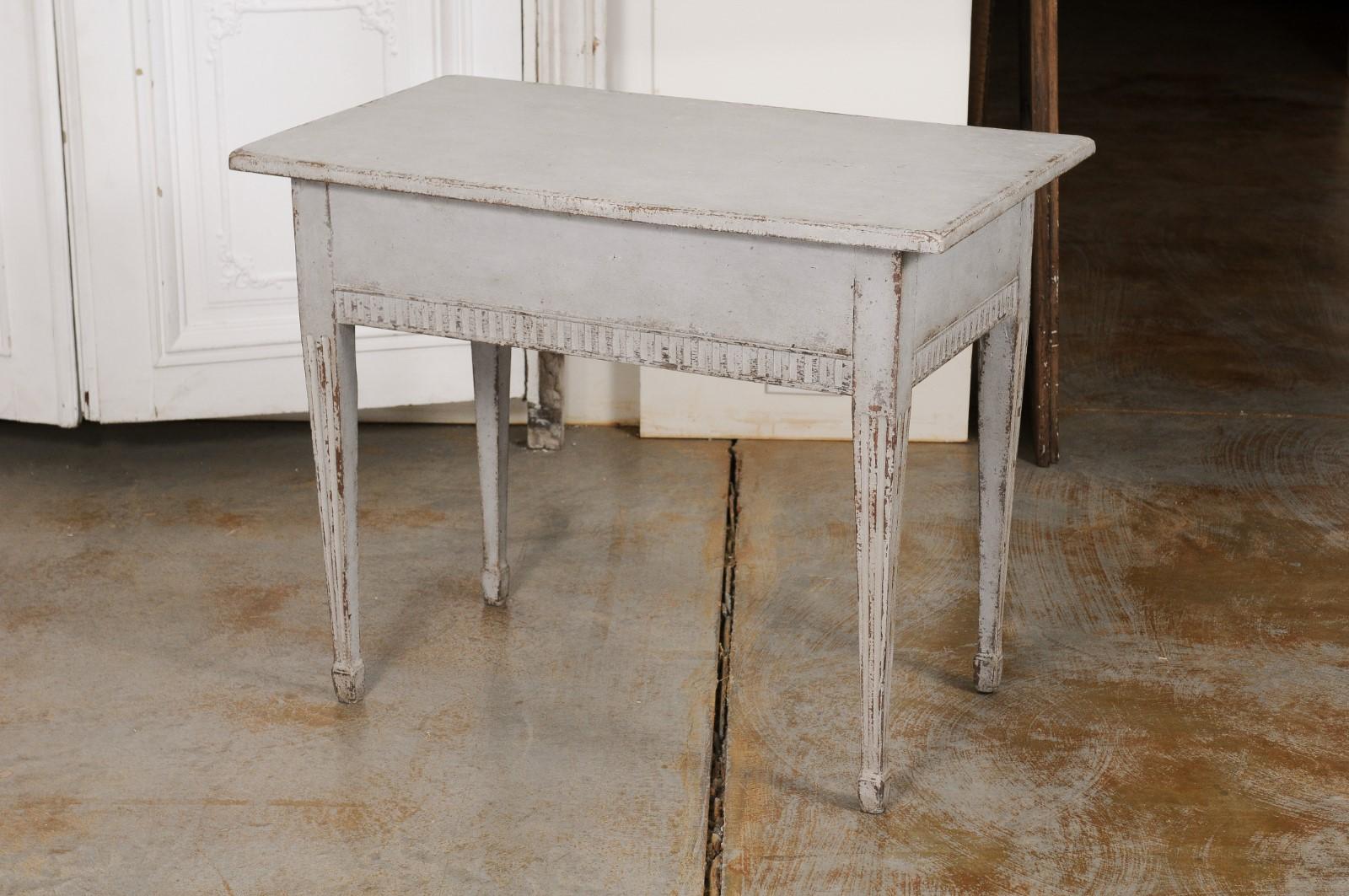 Swedish Gustavian Period 1790s Freestanding Painted Console Table with Drawer 2