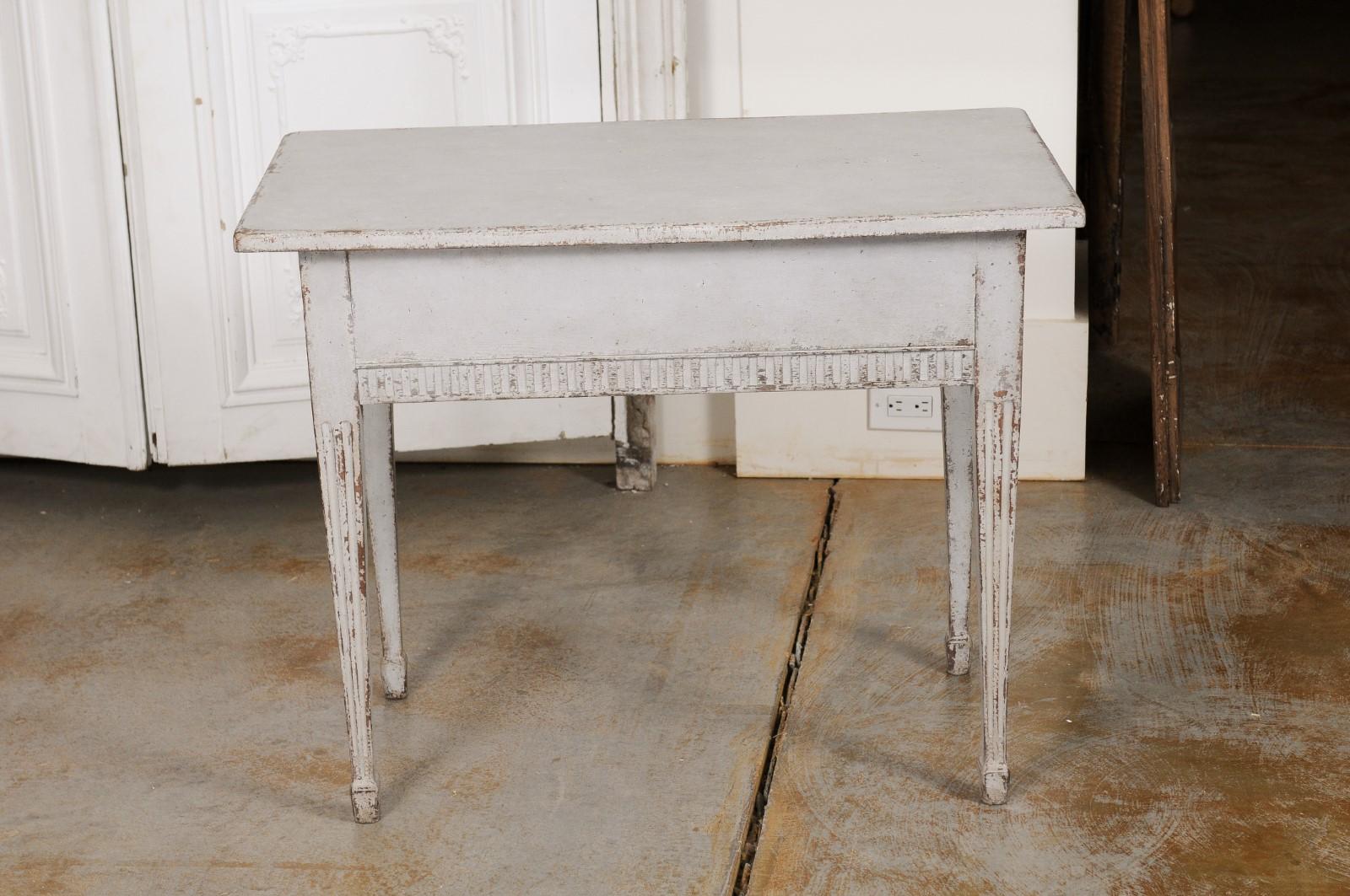 Swedish Gustavian Period 1790s Freestanding Painted Console Table with Drawer 3