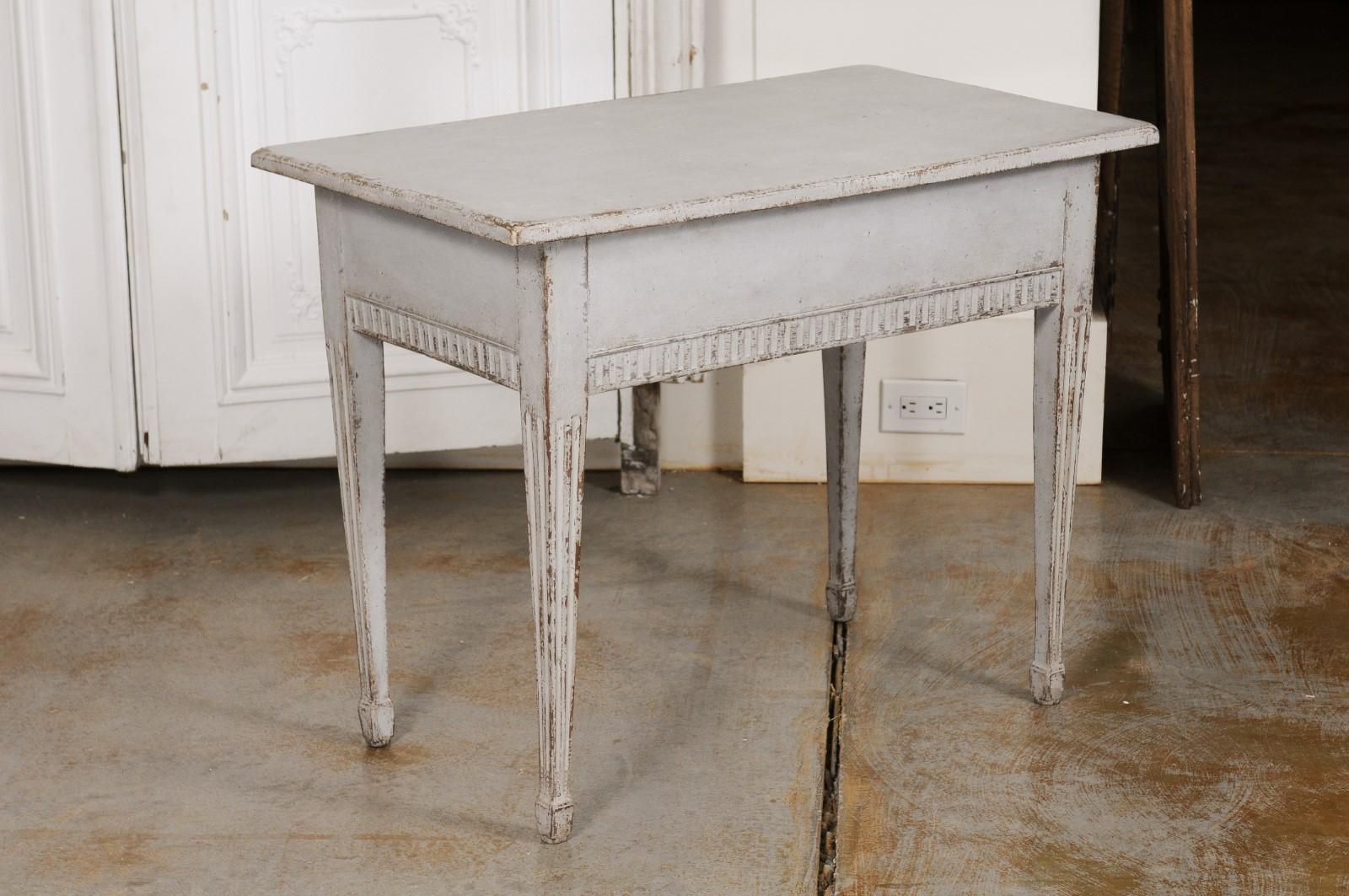 Swedish Gustavian Period 1790s Freestanding Painted Console Table with Drawer 4