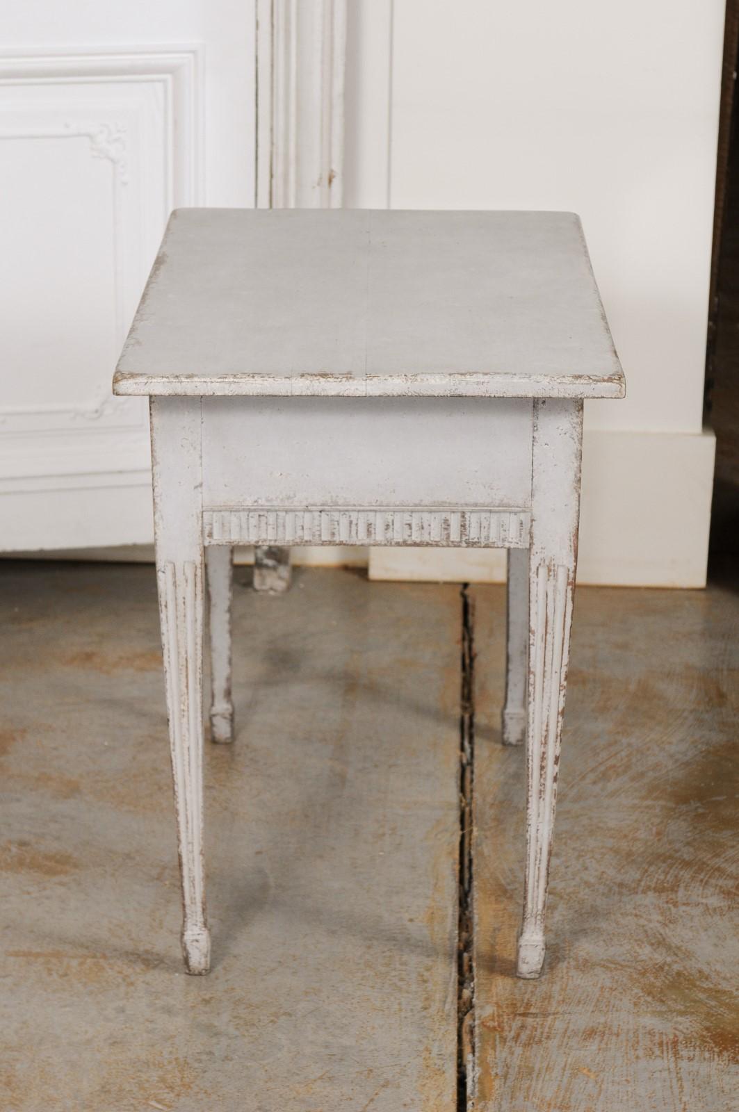 Swedish Gustavian Period 1790s Freestanding Painted Console Table with Drawer 5