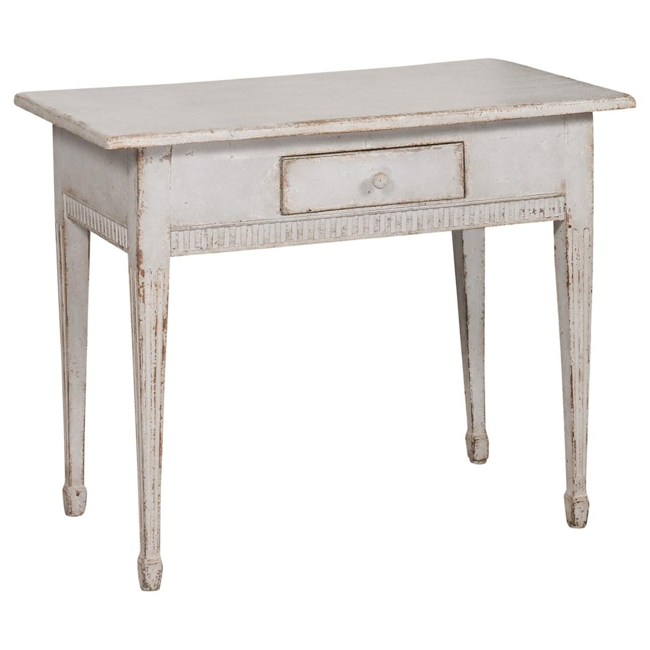 Swedish Gustavian Period 1790s Freestanding Painted Console Table with Drawer
