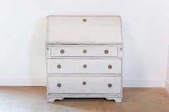Swedish Gustavian Period 1790s Painted Slant Front Secretary with Three Drawers