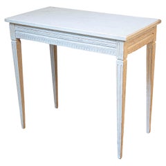 Swedish Gustavian Period 1800s Painted Wood Console Table with Carved Apron