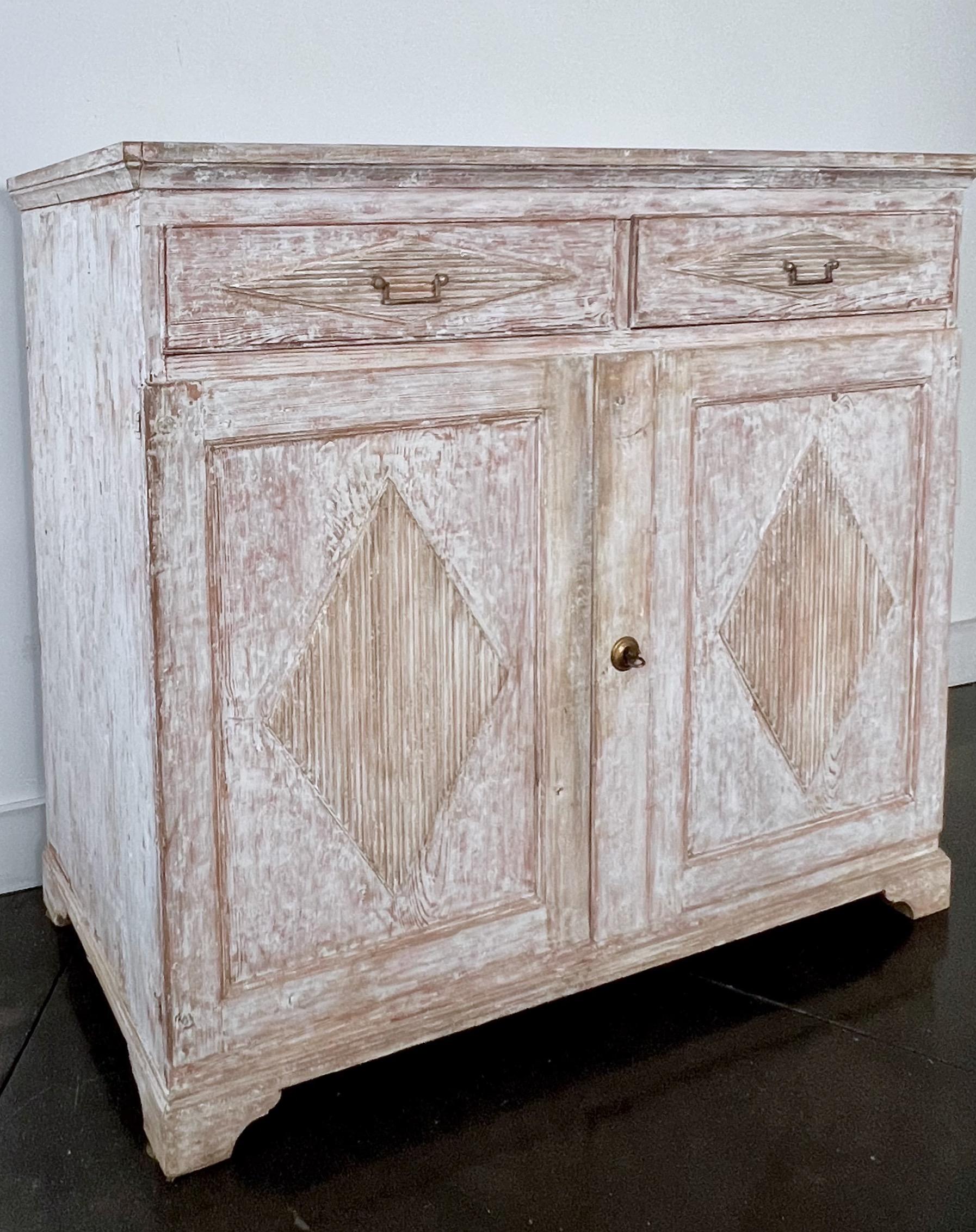 Swedish Gustavian Period 1820 Sideboard with Carved, Reeded Panels  In Good Condition For Sale In Charleston, SC