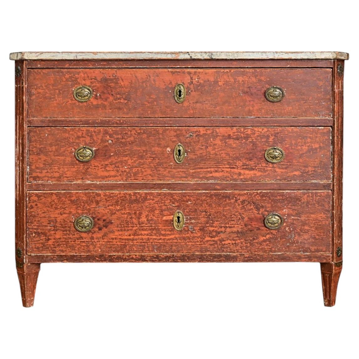 Swedish Gustavian Period 18th Century Painted Commode
