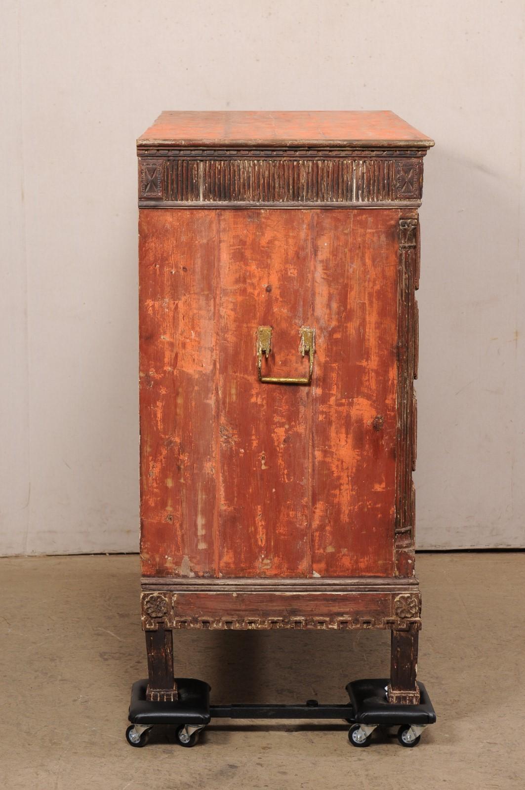 Swedish Gustavian Period Carved Wood Chest, Scraped to Original Finish For Sale 3