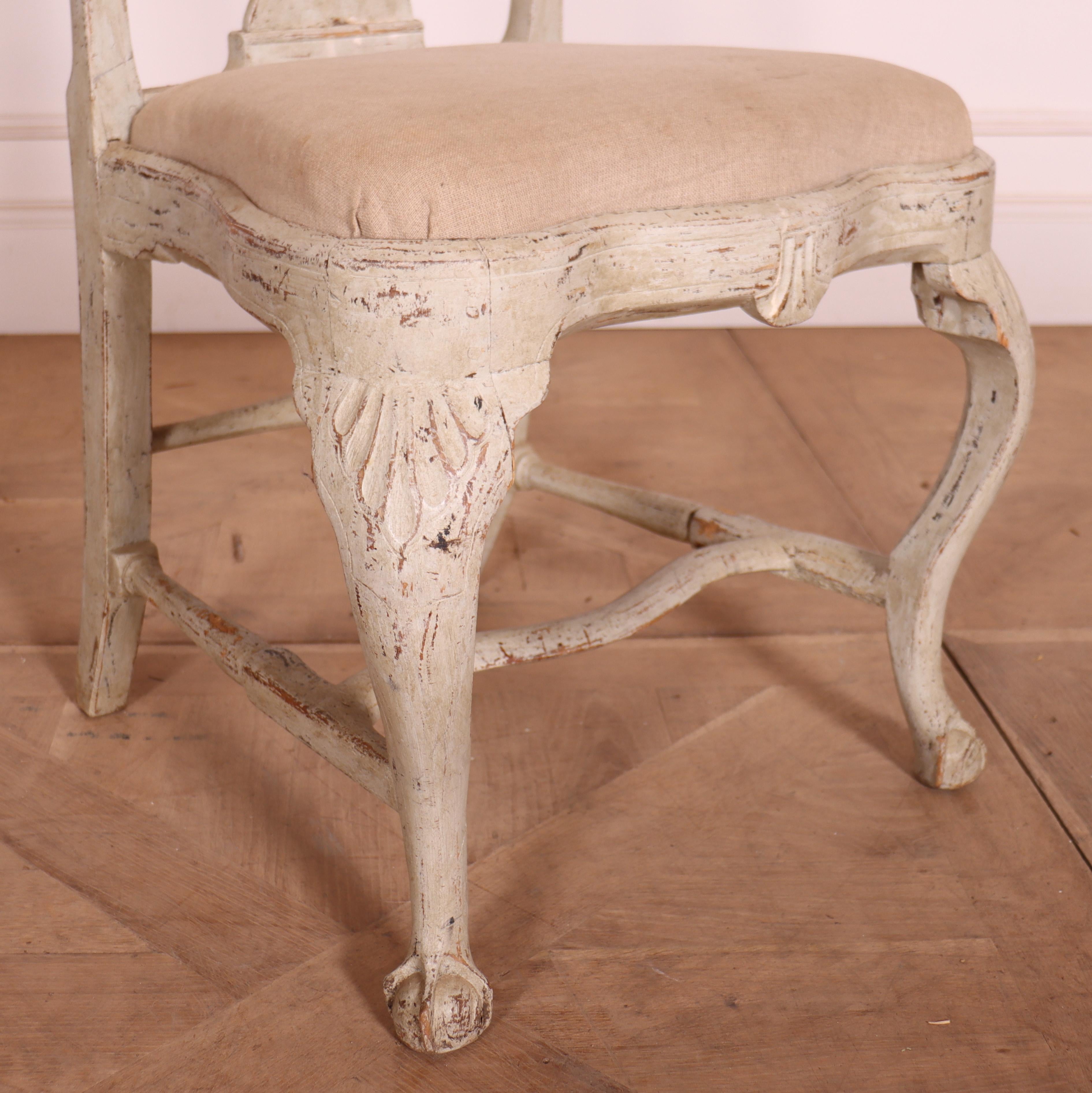 Painted Swedish Gustavian Period Dining Chairs