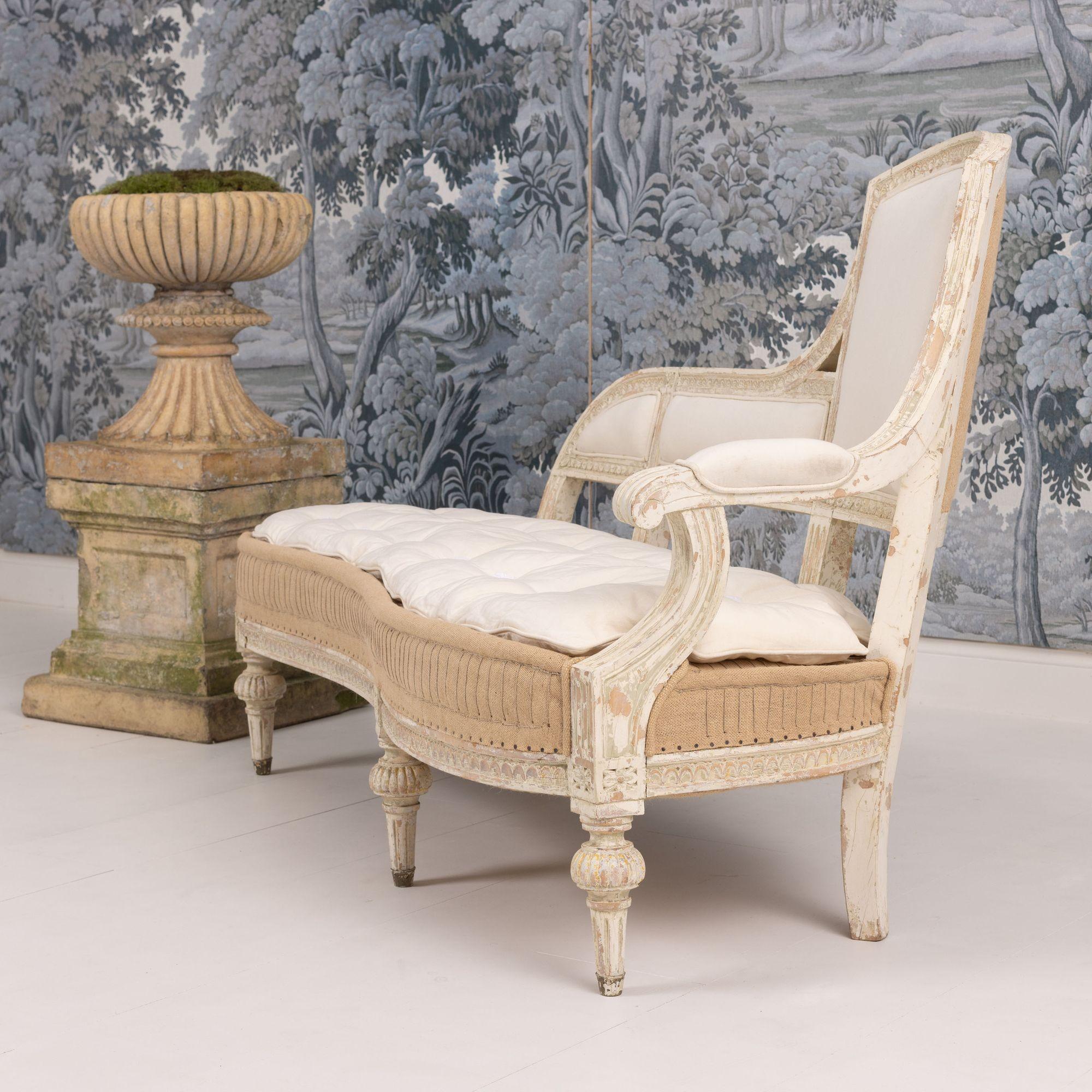 Swedish Gustavian Period Méridienne / Chaise in Original Paint, 18th c. For Sale 2