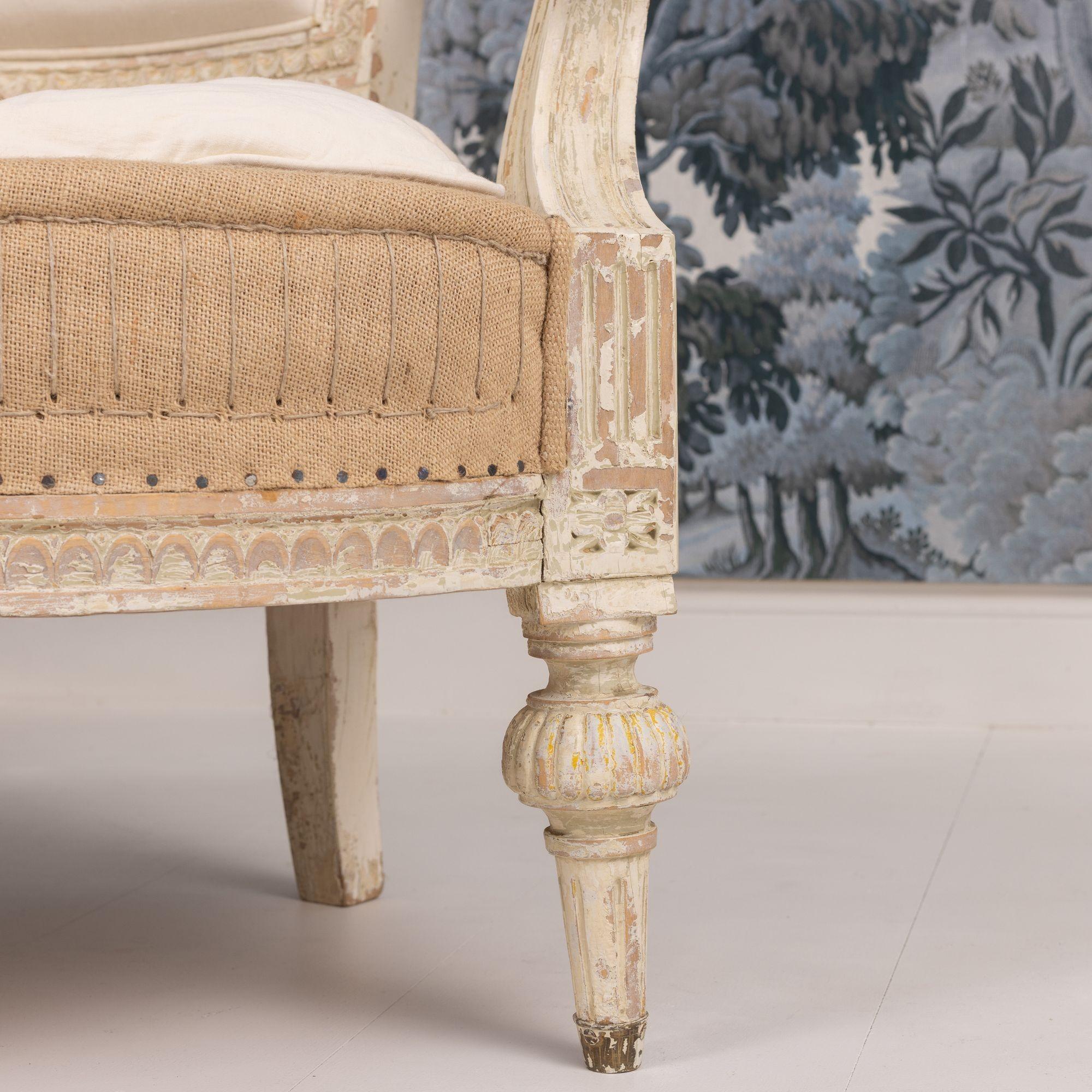 Swedish Gustavian Period Méridienne / Chaise in Original Paint, 18th c. For Sale 7