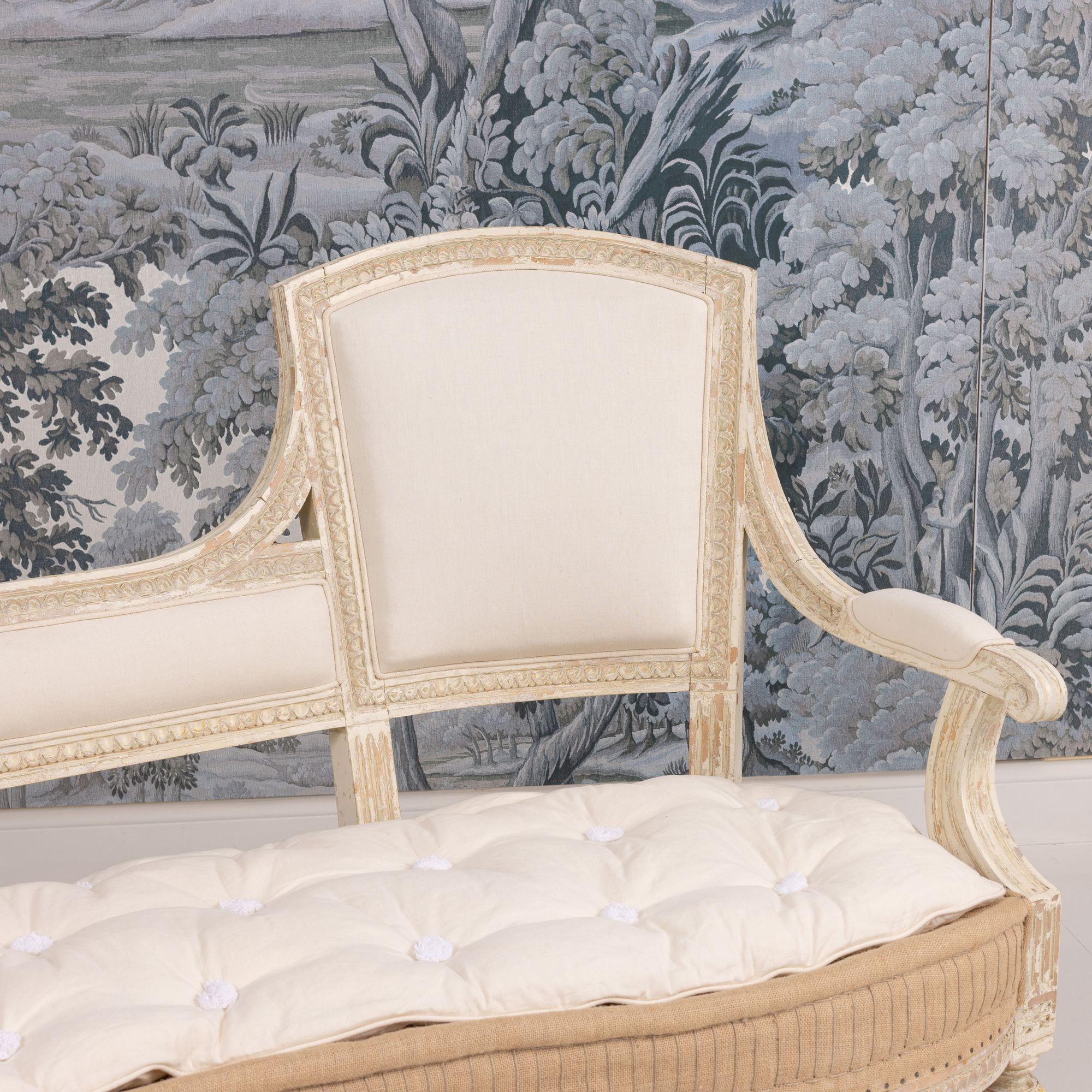 Swedish Gustavian Period Méridienne / Chaise in Original Paint, 18th c. For Sale 3