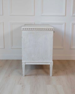Swedish Gustavian Period Painted Three-Drawer Chest with Dentil Molding