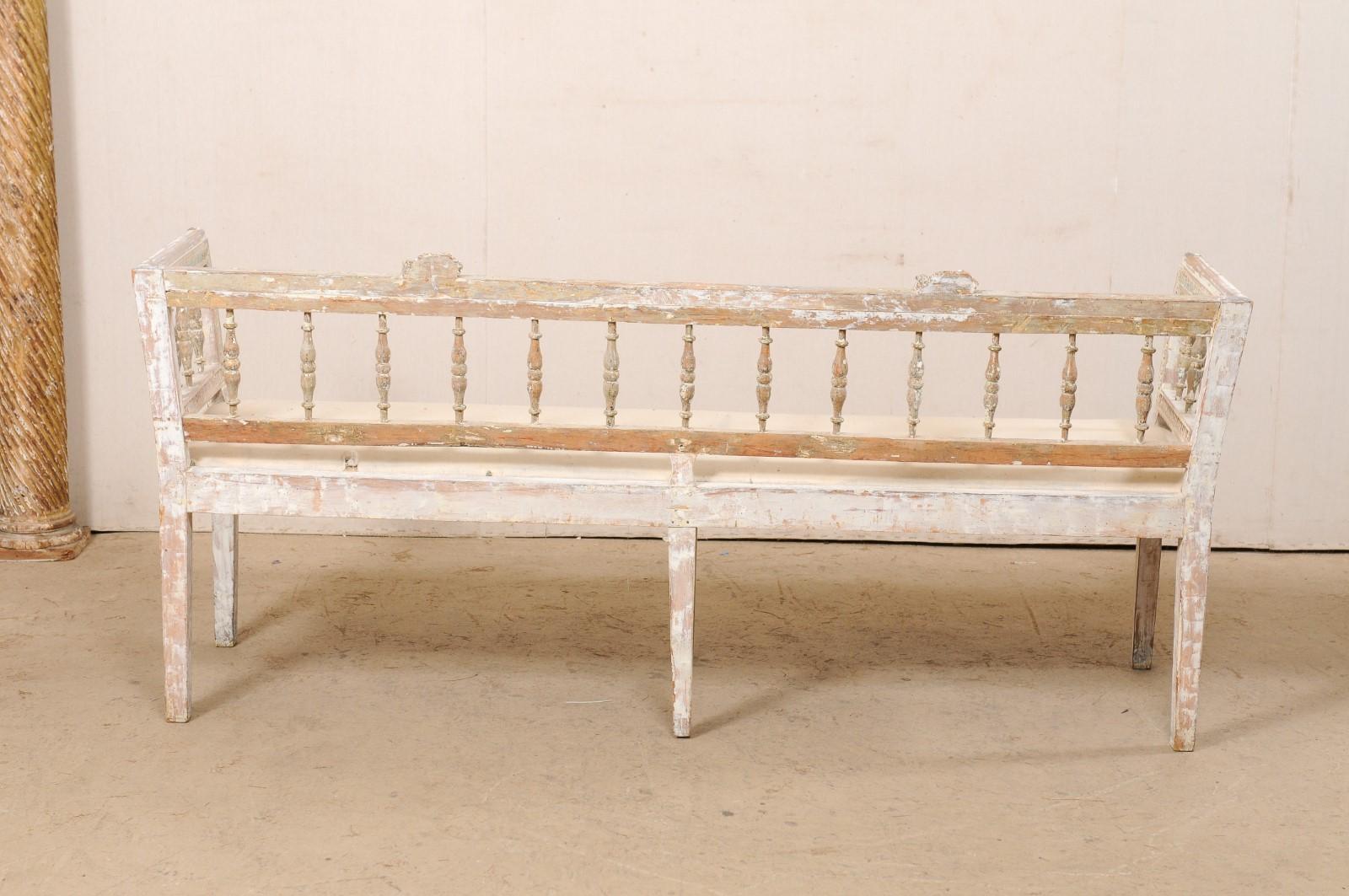 Swedish Gustavian Period Spindle-Back Lindome Sofa Bench, Early 19th C 2