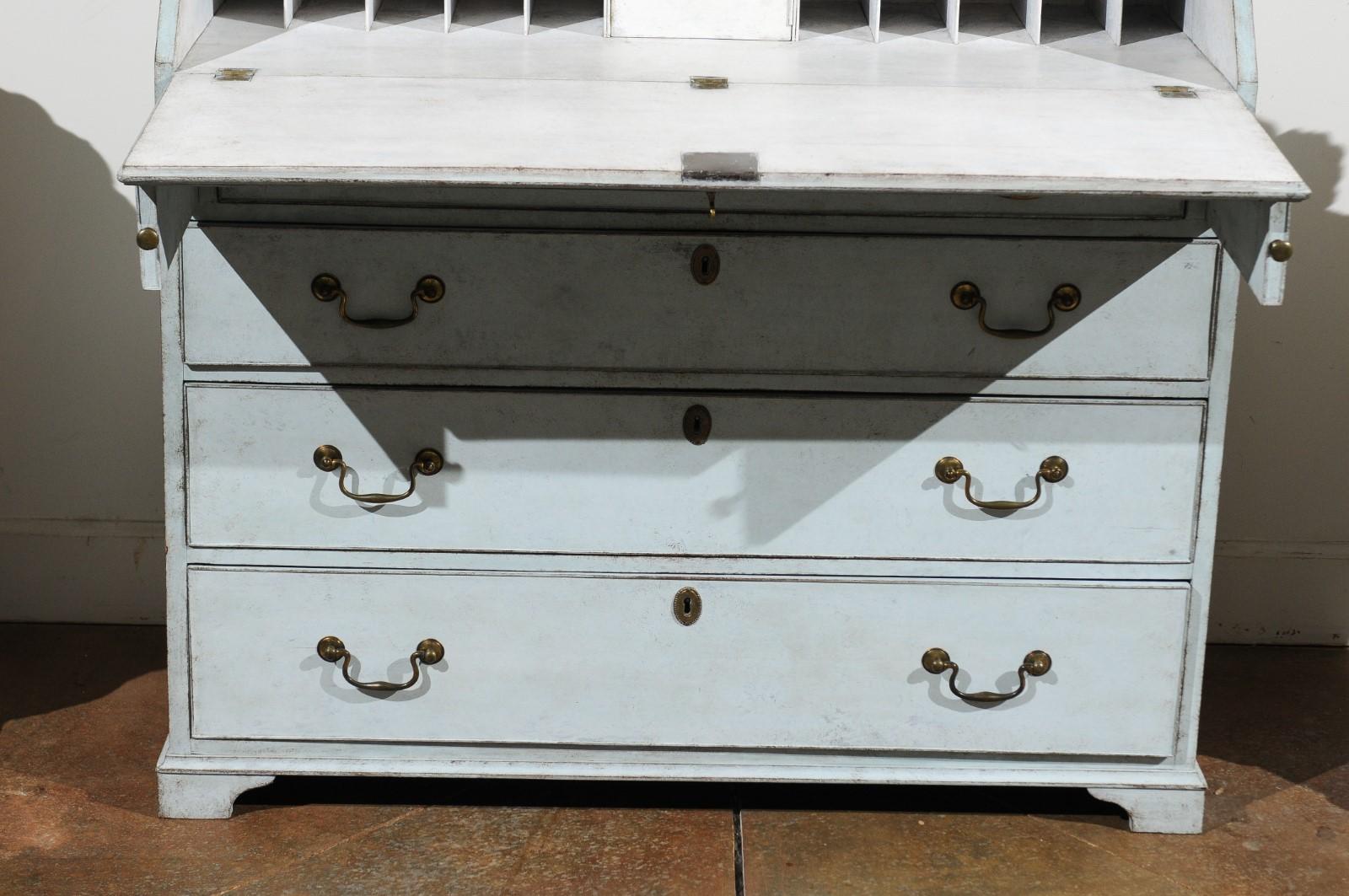 Swedish Gustavian Period Two-Part Painted Secretary with Glass Doors, circa 1790 6