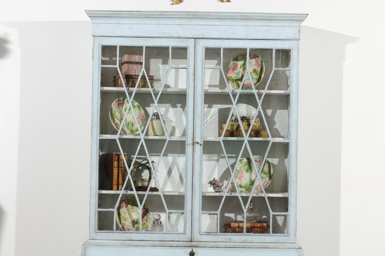 Swedish Gustavian Period Two-Part Painted Secretary with Glass Doors, circa 1790 3