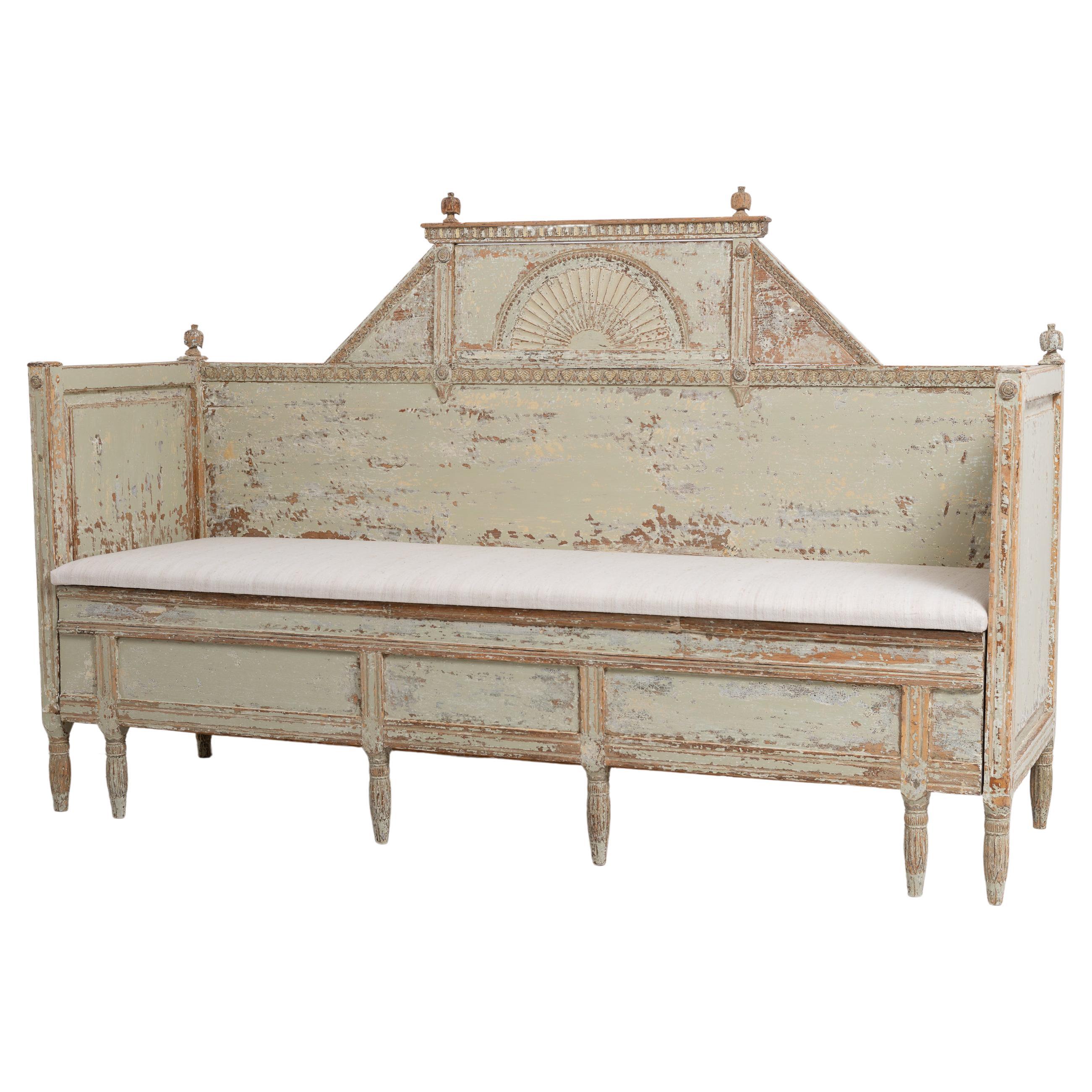 Swedish Gustavian Rustic and Charming Country House Furniture Sofa