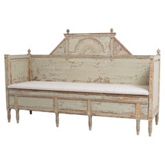 Antique Swedish Gustavian Rustic and Charming Country House Furniture Sofa
