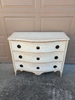 Swedish Gustavian Serpentine Painted Chest of Drawers