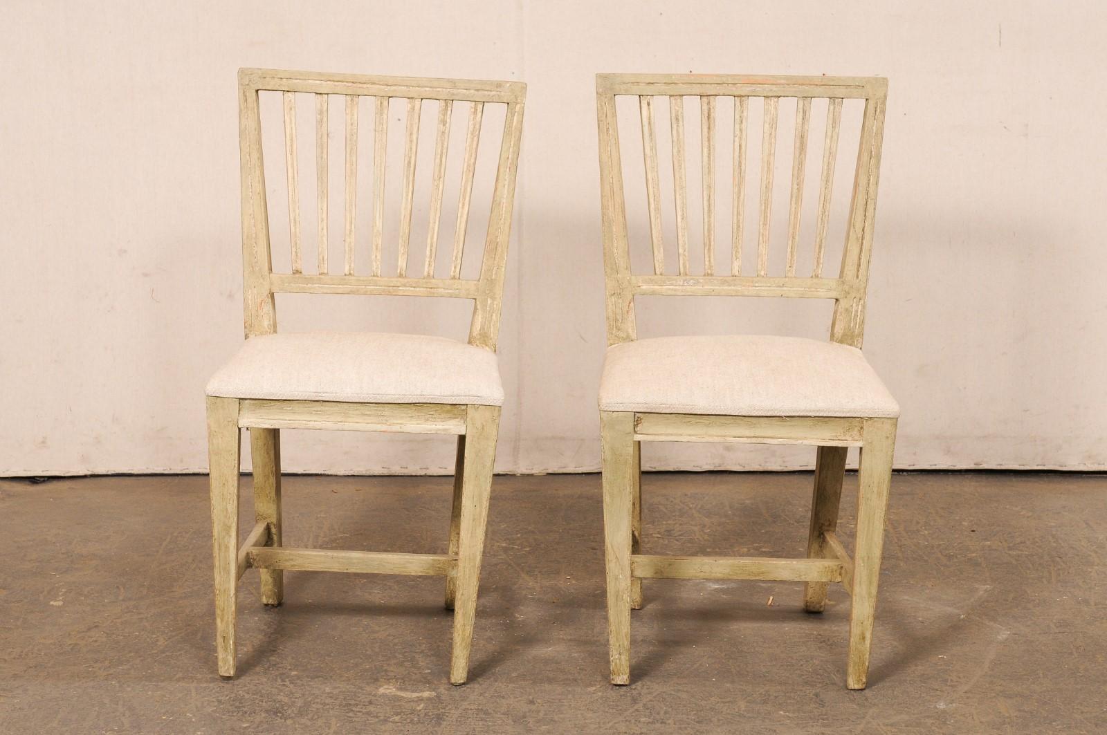 Chaises d'appoint suédoises de style gustavien avec &New Linen Seats, 19th C. en vente 3