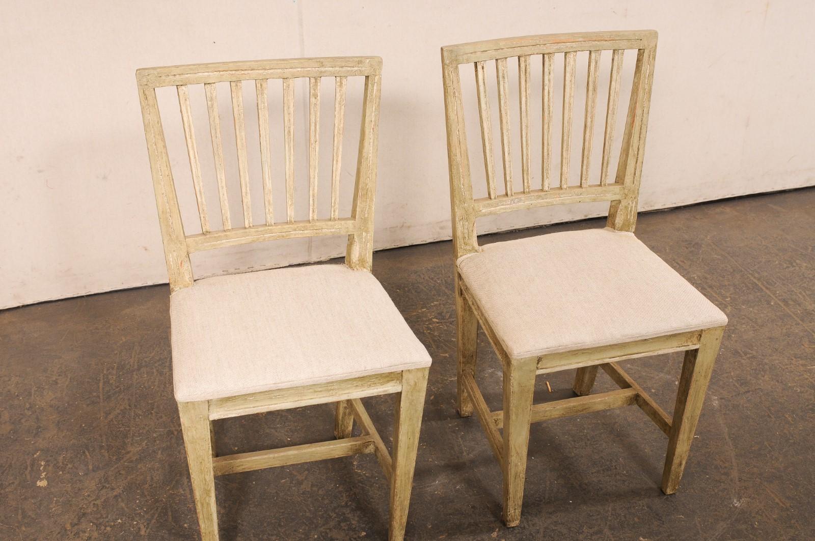Chaises d'appoint suédoises de style gustavien avec &New Linen Seats, 19th C. en vente 4