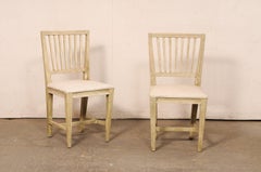 Swedish Gustavian Side Chairs w/New Linen Seats, 19th C.