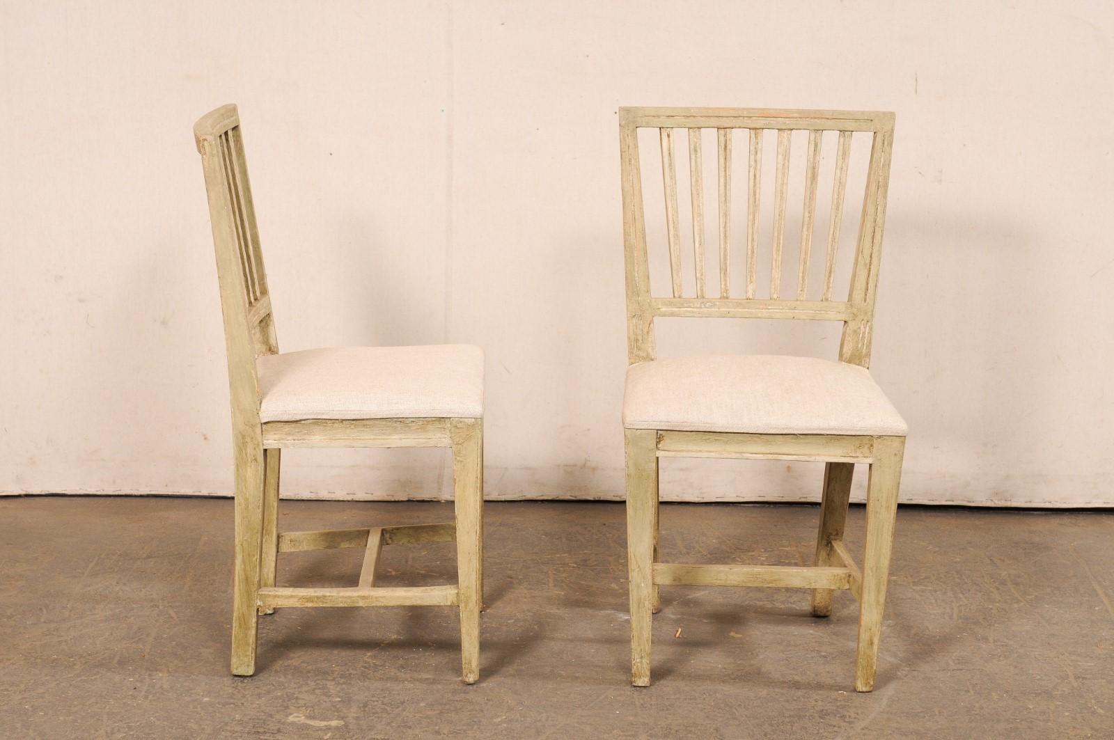 Suédois Chaises d'appoint suédoises de style gustavien avec &New Linen Seats, 19th C. en vente