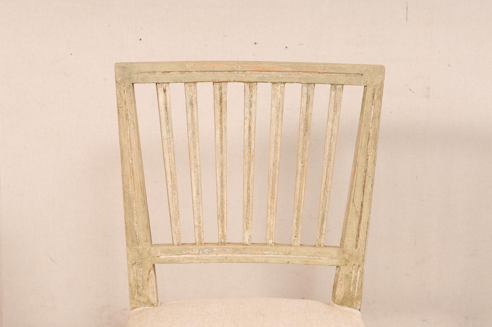 Chaises d'appoint suédoises de style gustavien avec &New Linen Seats, 19th C. Bon état - En vente à Atlanta, GA