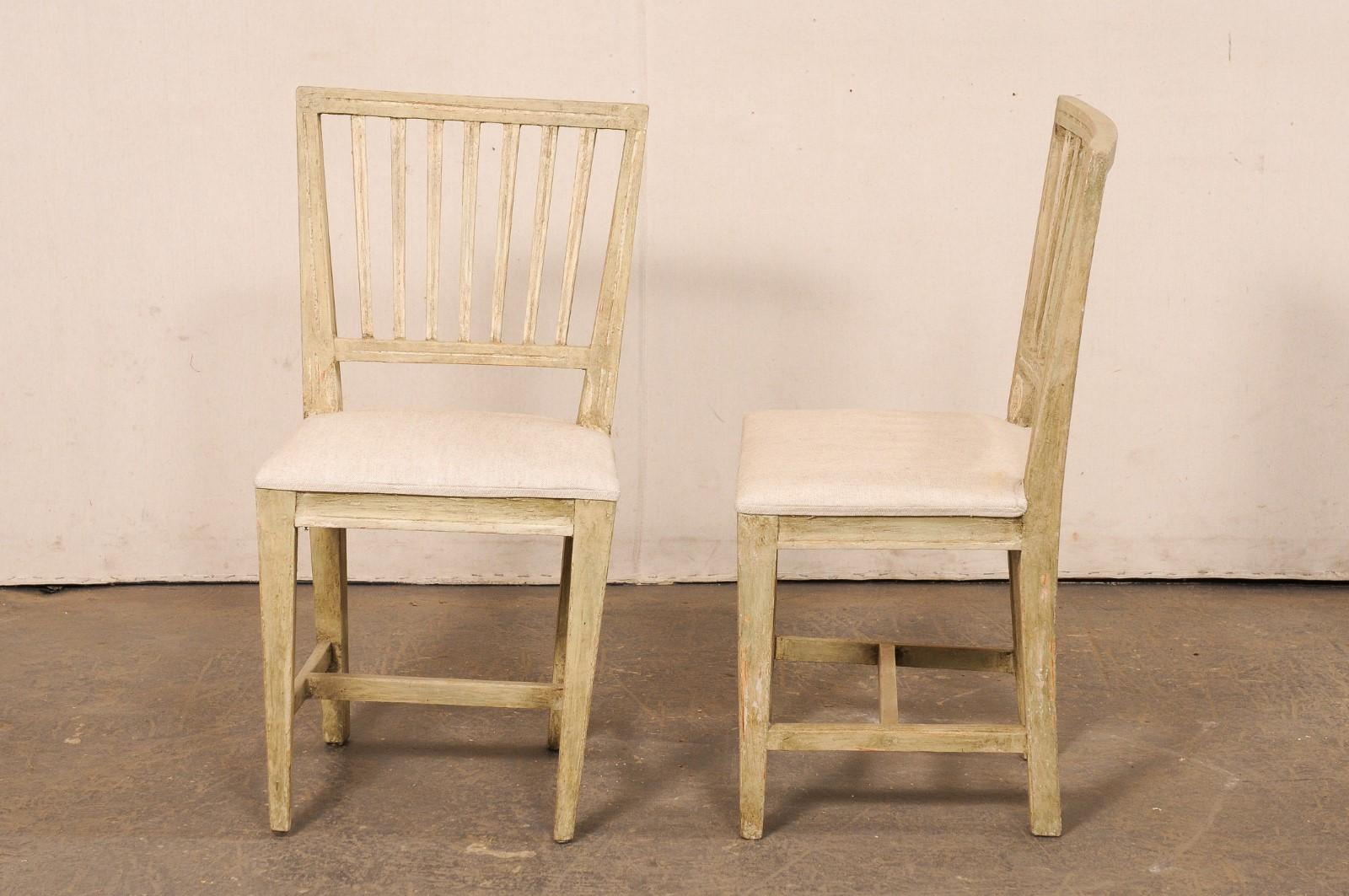 Chaises d'appoint suédoises de style gustavien avec &New Linen Seats, 19th C. en vente 2