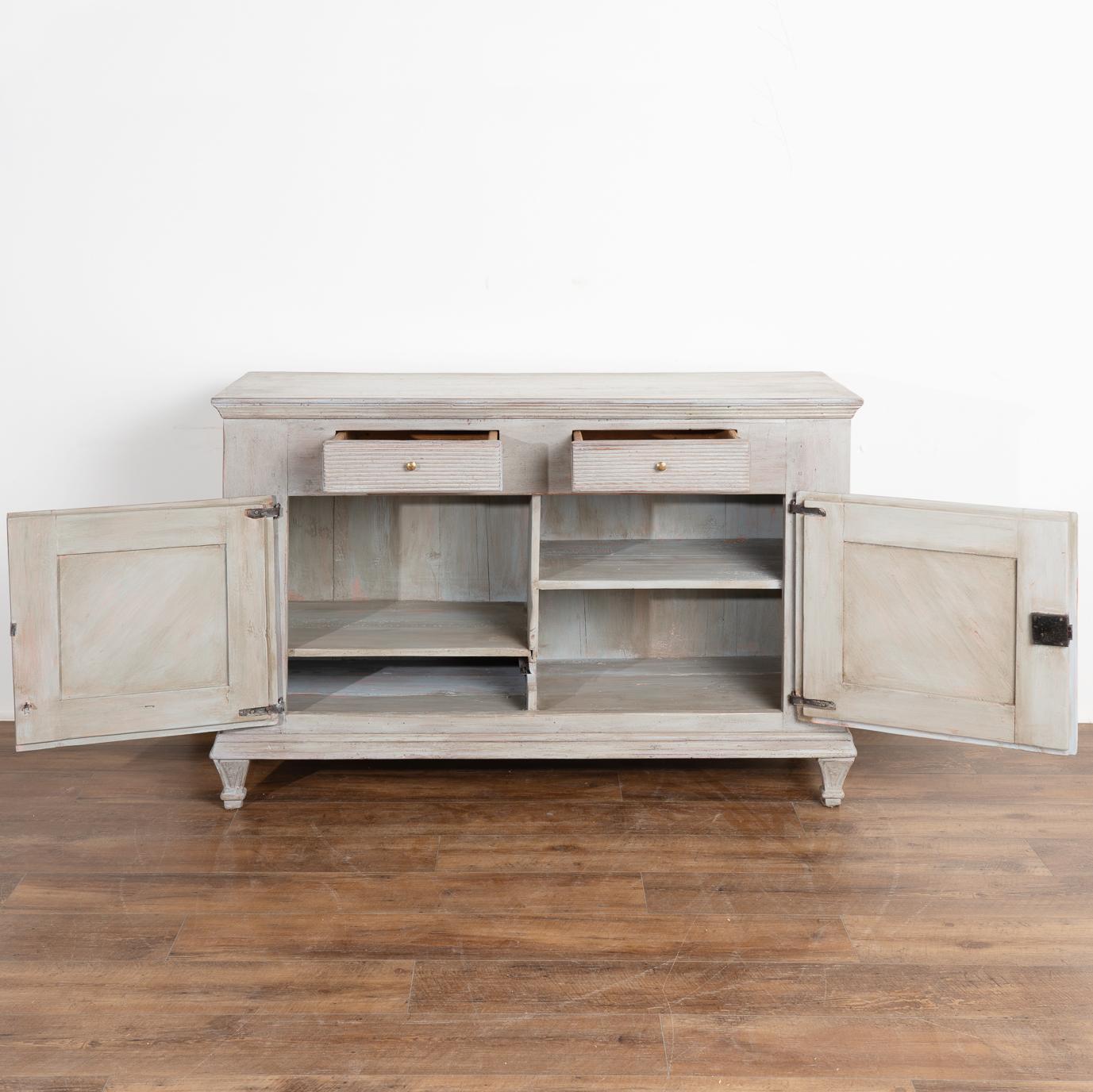Swedish Gustavian Sideboard Buffet Painted Gray, circa 1820-40 In Good Condition In Round Top, TX