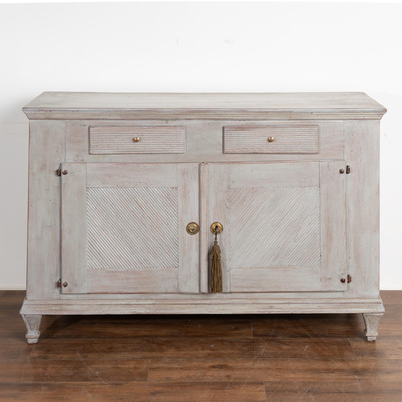 19th Century Swedish Gustavian Sideboard Buffet Painted Gray, circa 1820-40