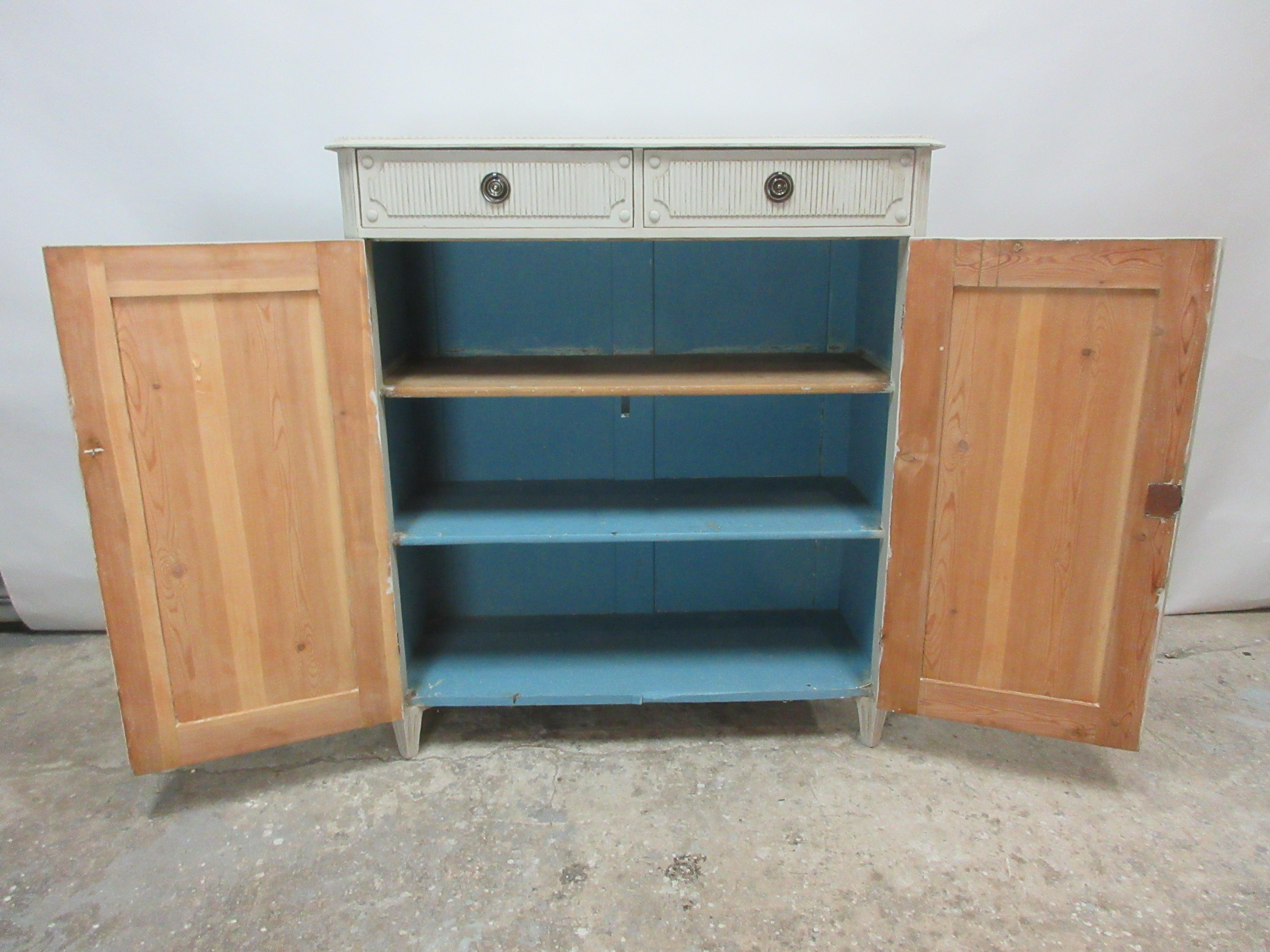 This is a Swedish Gustavian sideboard, they have been restored and repainted with milk paints 