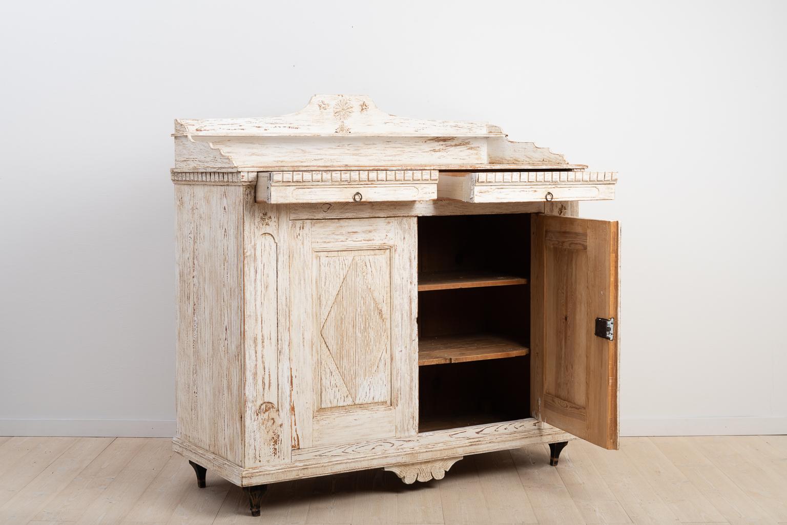 Pine Swedish Gustavian Sideboard from the Late 18th Century with Old Historic Paint