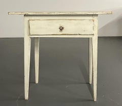 Swedish Gustavian Single Drawer Stand, Table or Nightstand, Paint Decorated
