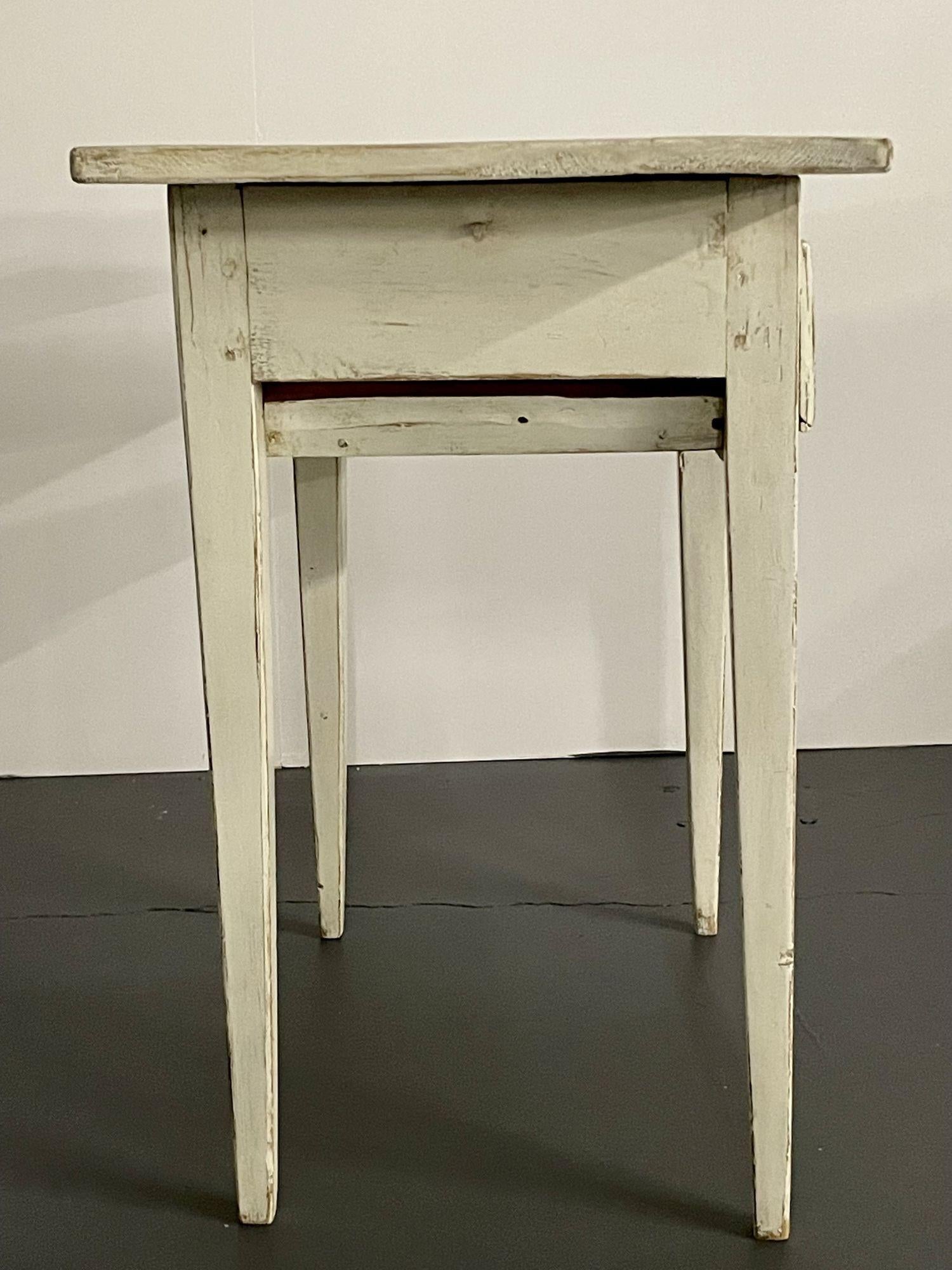 Swedish Gustavian Single Drawer Stand, Table or Nightstand, Paint Decorated For Sale 2