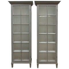 Swedish Gustavian Single Glass Door Cabinets