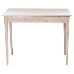 Swedish Gustavian Style 1850s Painted Console Table with Carved Guilloche Frieze