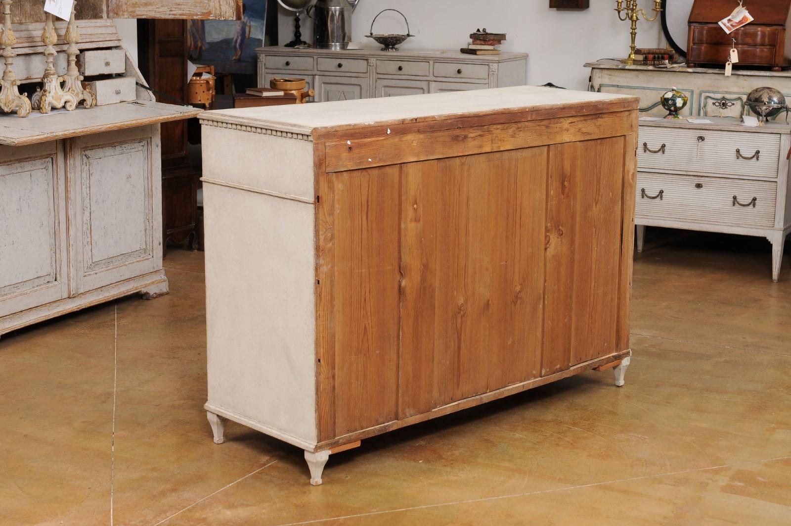 Swedish Gustavian Style 1870s Painted Wood Sideboard with Doors and Drawers 4